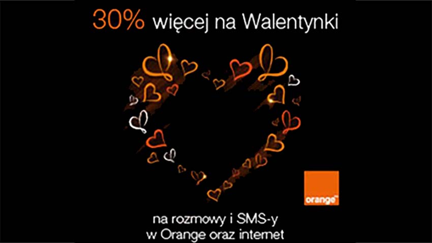 Promocja Orange: 30% więcej na Walentynki