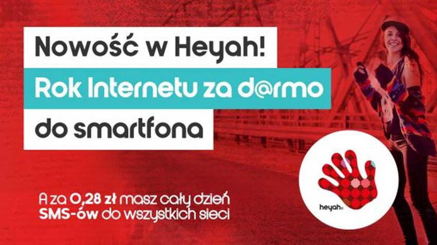 Promocja Heyah: Rok Internetu za darmo do smartfona