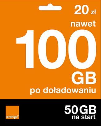 Starter Orange za 20 zł, 50 GB na start