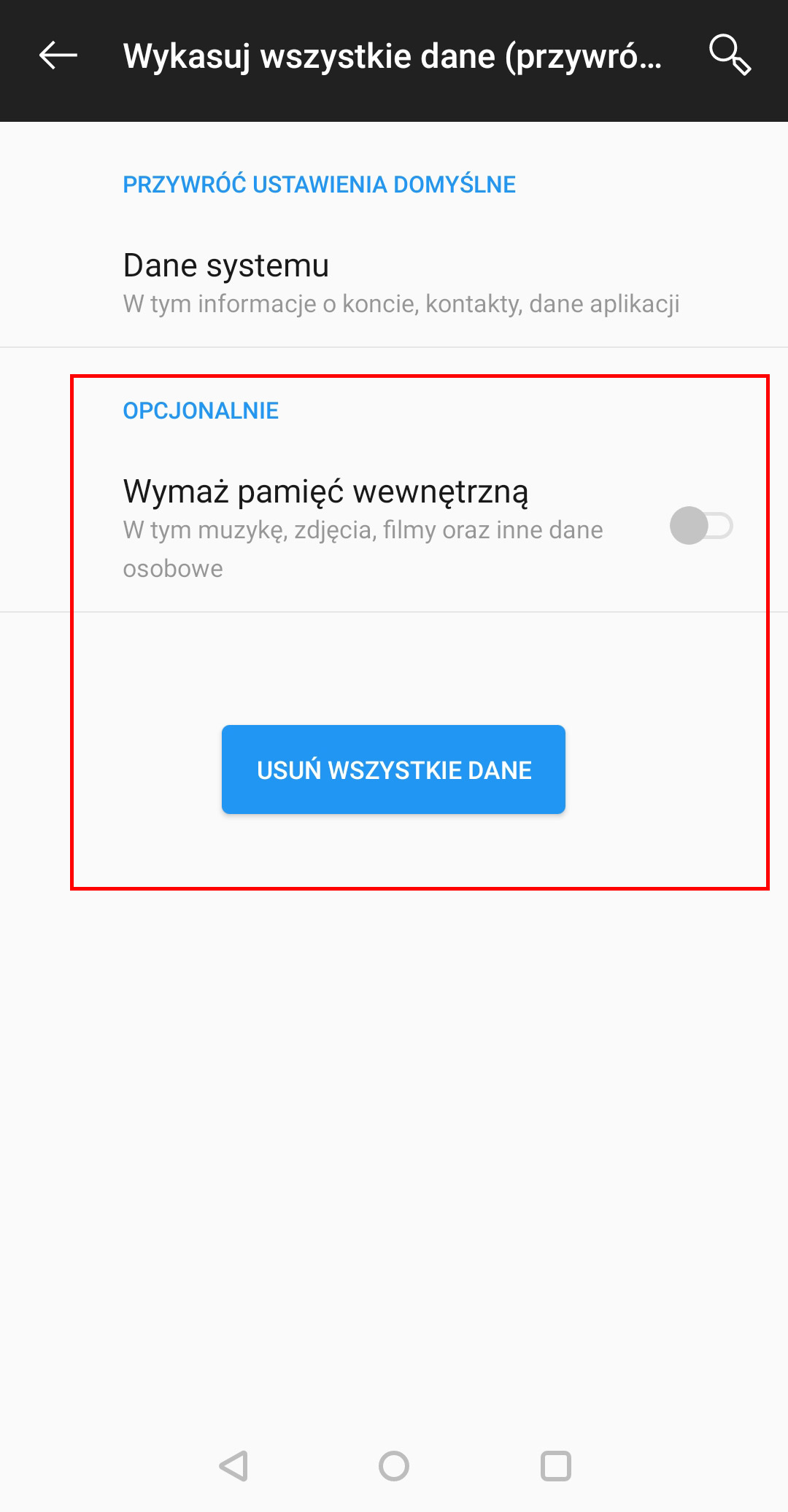 JAK ZRESETOWA ANDROIDA visual data 7